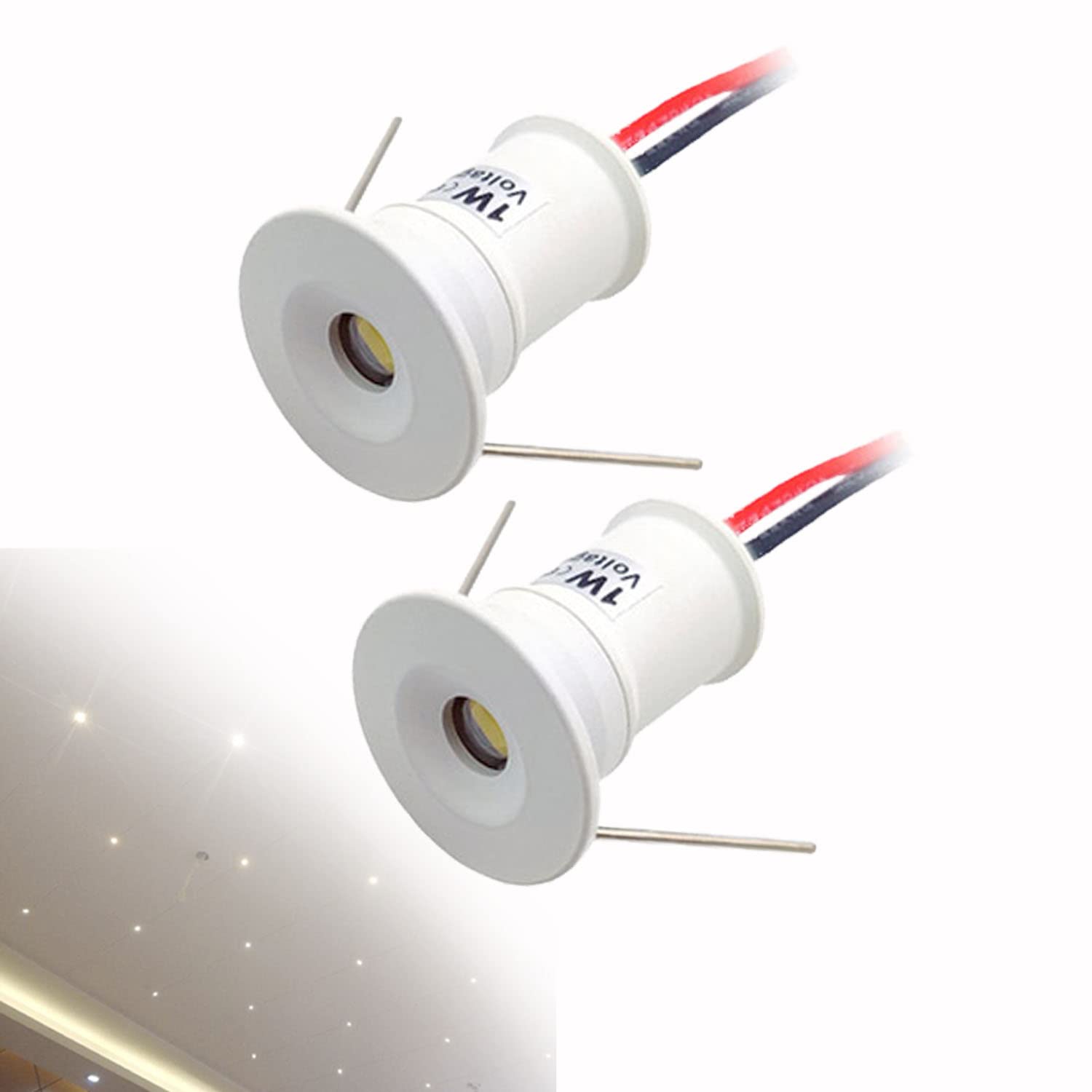 Quentacy DC12V 1W Mini LED Spotlight Jewelry Indoor Display Showcase Counter Ceiling Recessed Light RV Micro Reading Lighting 30