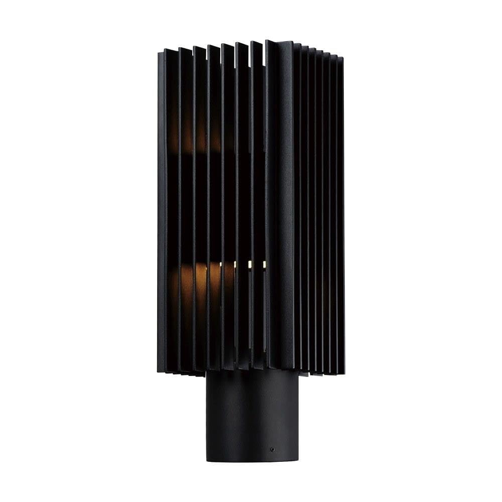 ET2 Lighting Rampart 2-Light Post Light | Black Finish | Aluminum Construction | Architectural Outdoor Post Lantern for Driveway