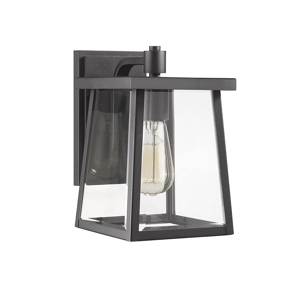 Chloe Lighting Gabriel Transitional 1 Light Textured Black Outdoor Wall Sconce 10&quot; Tall