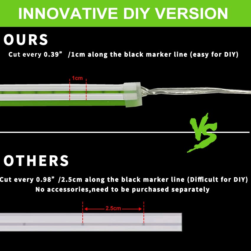 Vasten Led Neon Strip Light - Neon Flex Led 16.4Ft/5M 12V Dc Silicone Flexible Strip Cut 1Cm For Indoor Outdoor Dyi Signage Deco