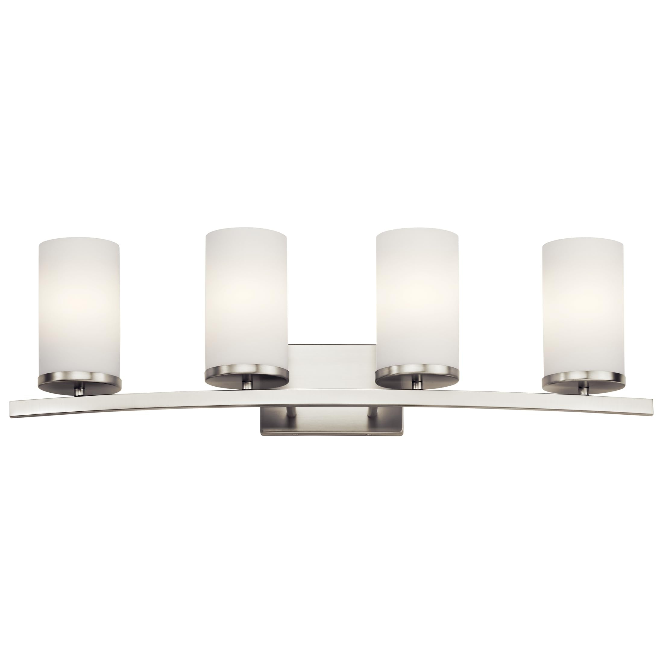 KICHLER Crosby 31 4 Light Vanity Light Satin Etched Cased Opal Brushed Nickel