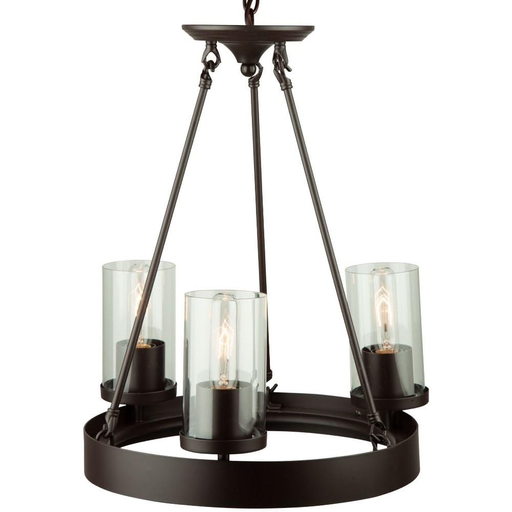 Art Craft Lighting Menlo Park 3-Light Mini Chandelier, Metal, Dark Chocolate, 15.25X36.75X12.00, Ideal For Elegant Home Decor