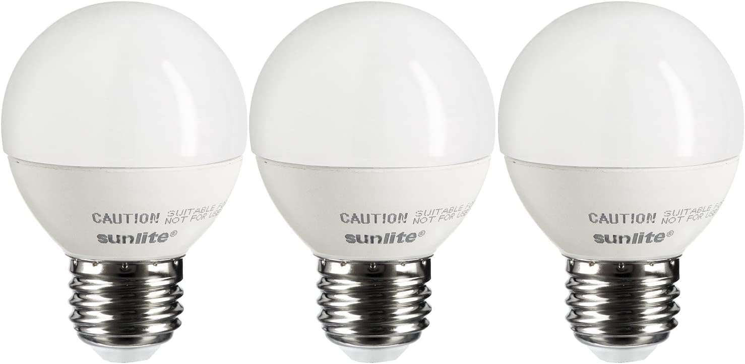 Sunlite G16 LED Dimmable Decorative Globe Vanity Light Bulbs, Frosted, 5W (40W Equiv.), 350 Lumens, Medium E26 Base, Mirror Ligh
