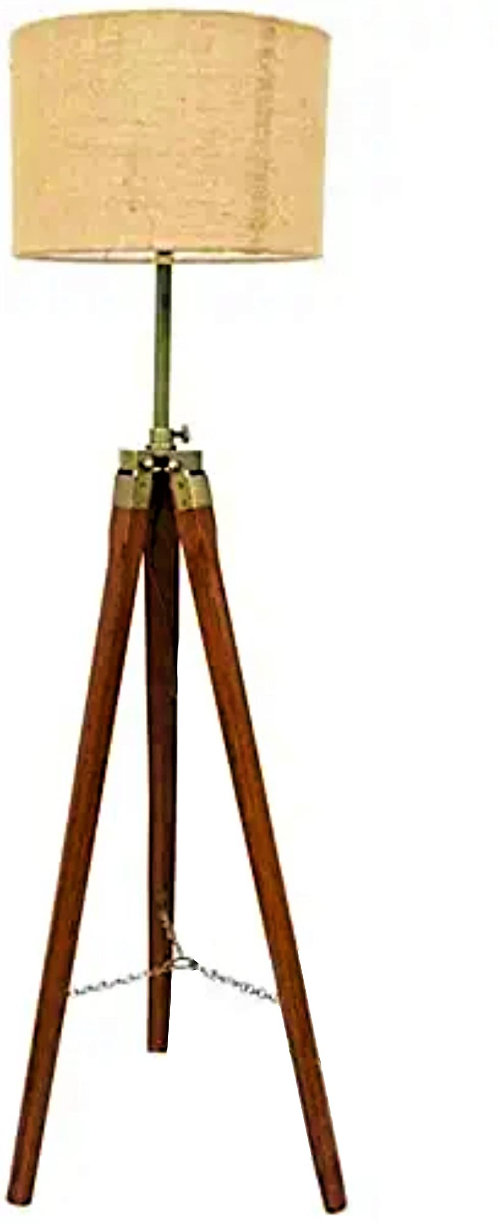 DECORVAIZ Home Decor Wood & Metal Floor Lamp (Brown) Pack of 1