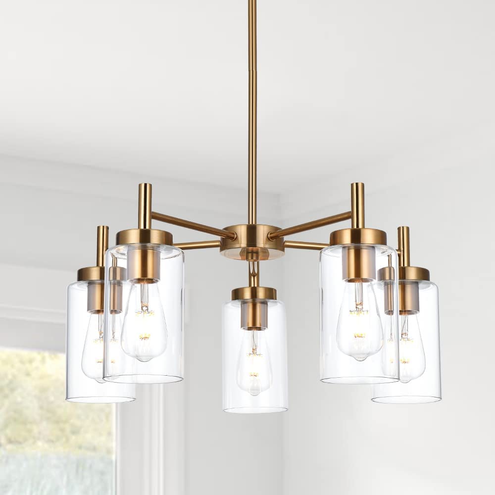 Eietonte Clear Glass Lamp Shade 5.5Inch High,3.5Inch Diameter,1.65Inch Fitter Cylinder Glass Shade Replacement For Chandelier,High Transmittance Lampshade Cover For Floor Lamp Pendant Light 6 Pack
