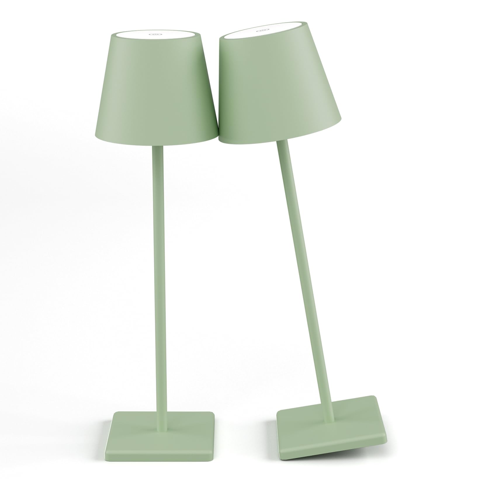 Aoceley 2-Pack LED Cordless Table Lamp, Rechargeable, 3W, IP54 Waterproof, Green, Model HT-010
