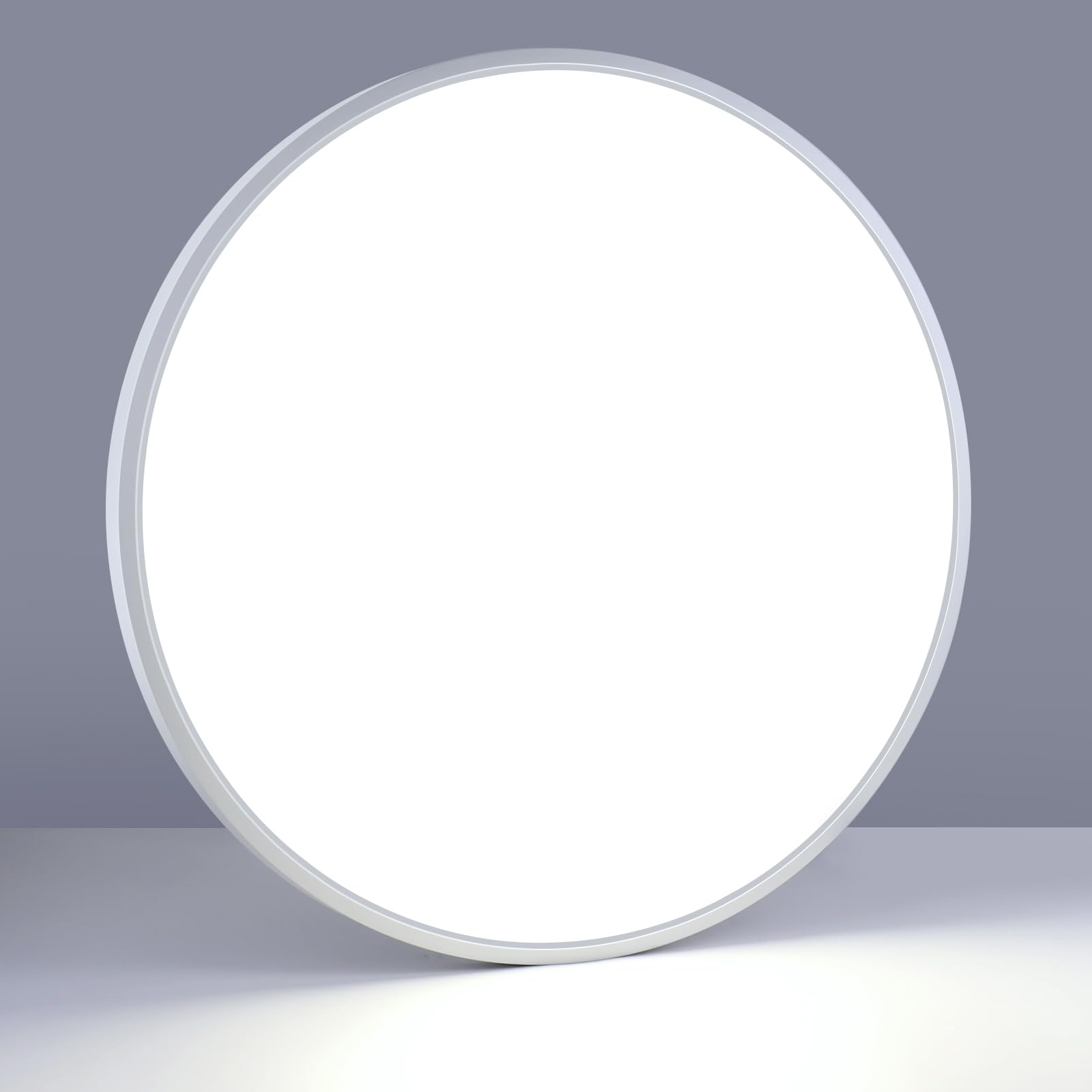 LightingWill 24 Inch LED Flush Mount Ceiling Light Fixture, 6000K Cool White, 5600LM, 45W, Flat Modern Round Lighting Fixture, 4