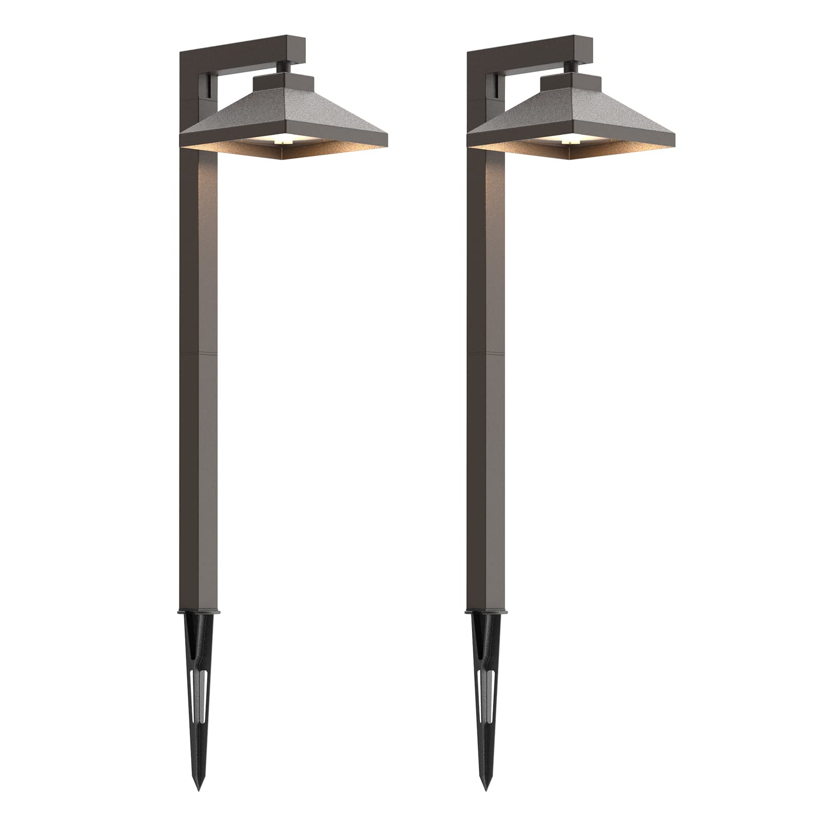 GOODSMANN Low Voltage Landscape Lights 2 Pack, 1.5W LED, 100 Lumen, Warm White, Metal, Model 9121-11502-02A, Brown