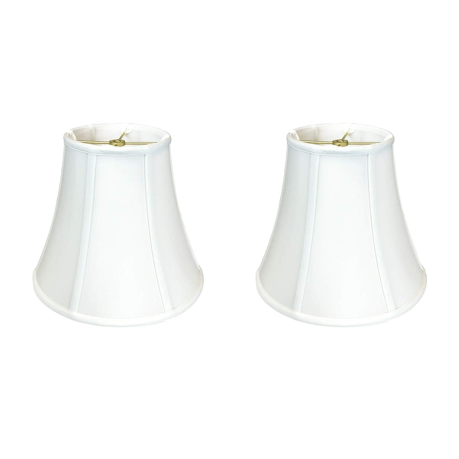 Royal Designs, Inc. True Bell Basic Lamp Shade, 4in x 8in x 7.25in, Faux Silk, White, 2-Pack, Model BSO-704-8WH