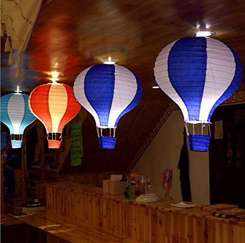 Famgee 12 Inch Hanging Hot Air Balloon Paper Lanterns Set Decoration Birthday Wedding Christmas Party Decor Gift Stripe Set Pack