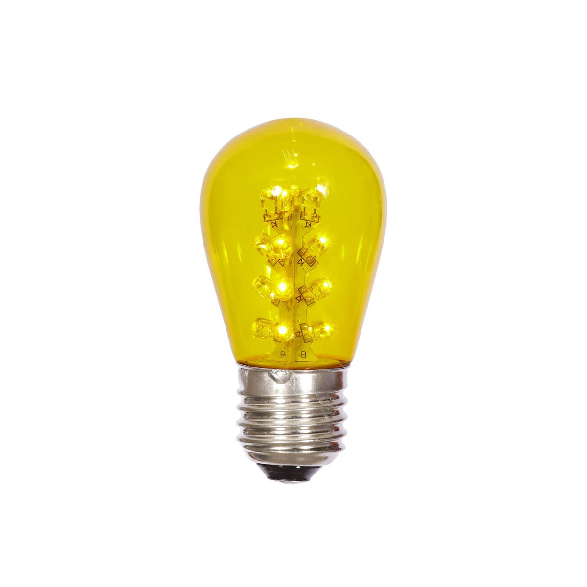 Vickerman 687239-1 watt 130 volt S14 Medium Screw Yellow Transparent LED (5 pack) Christmas Light Bulbs (XS14P07-5)