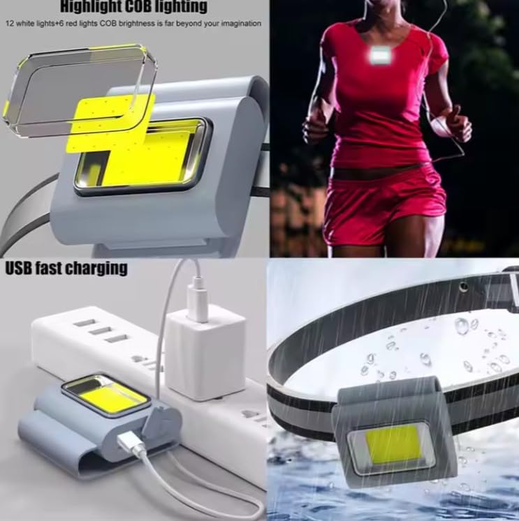 Outdoor LED Light, Running Light, Construction Lights, Jogging Light, Clip on Light (Orange)