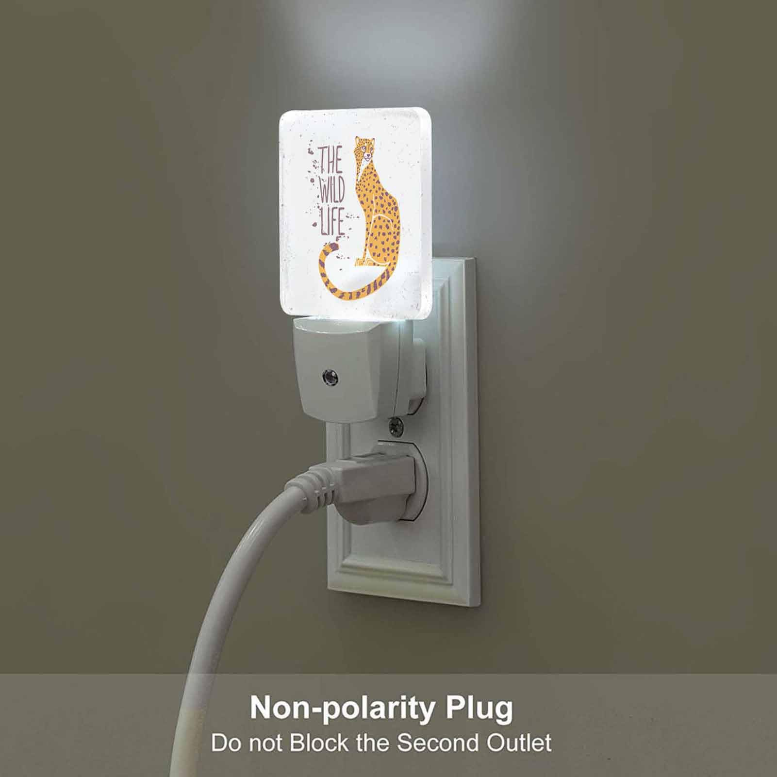 Chrobak LED Night Light - Cartoon Cheetah, Energy Efficient, Plug-in with Dusk to Dawn Sensor, Model WML-Night-Light-231023-127