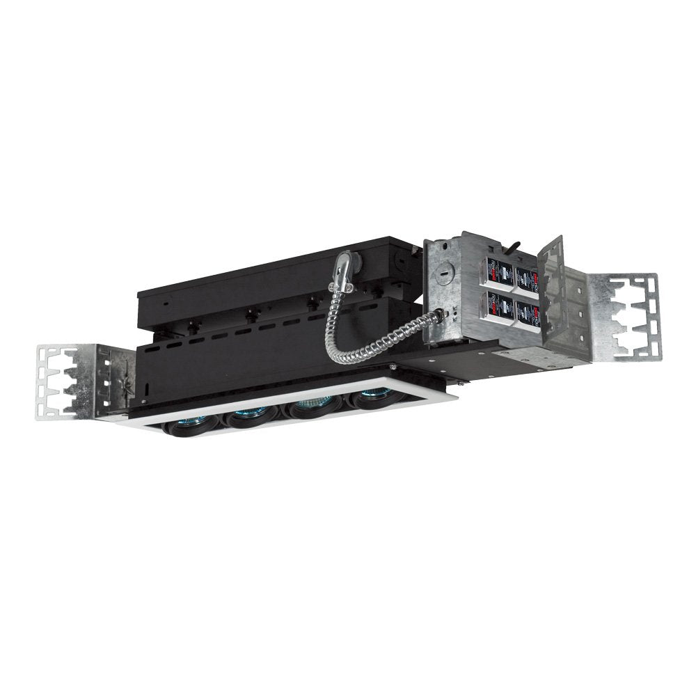 Jesco Lighting MMG1650-4EAW Mini Modulinear 4-Light Directional Fixture, 50W MR16, Aluminum, 28in Length, White Interior/Trim