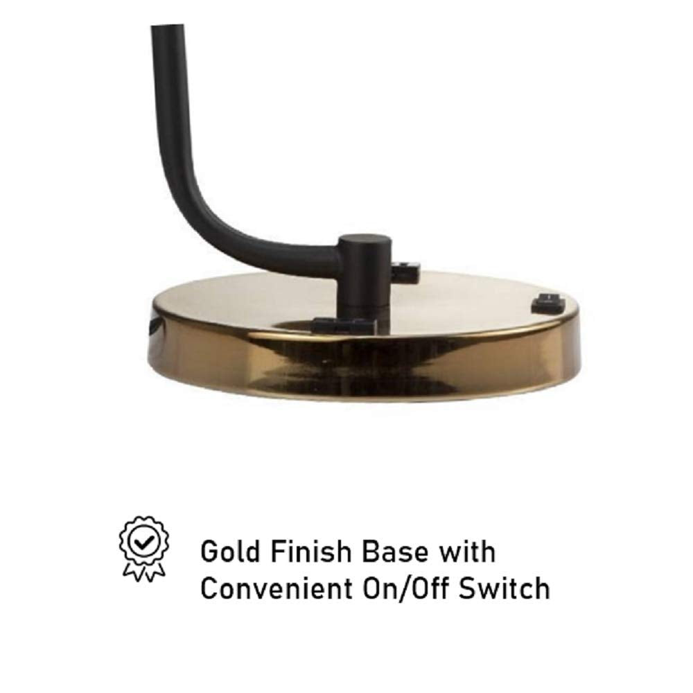 Sh Lighting 24.5'' Metal Table Desk Lamp - Vintage Industrial Style Arching Design, Features Adjustable Two-Tone Shade And Base-