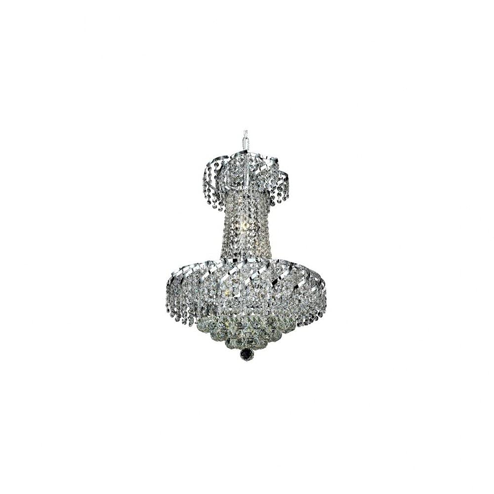 Elegant Lighting Belenus 6 Light Pendant, Chrome Finish, Clear Royal Cut Crystal, Model VECA1D18C/RC, Silver