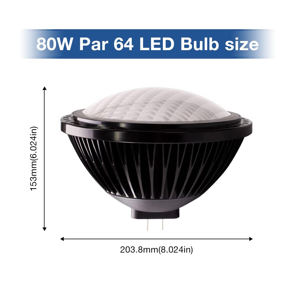 AIPLAMP Par64 LED Bulb Dimmable 2700K-3000K Soft White 80W Replace 500W/1000W Halogen GX16D Base
