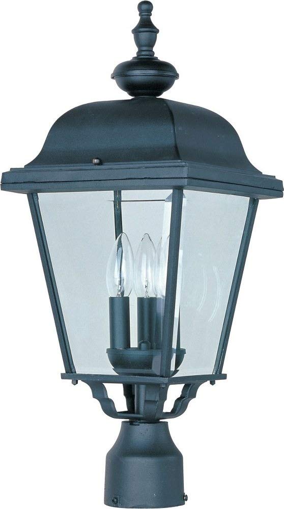 Maxim Lighting 3008BK 3-Light Outdoor Pole/Post Mount, 24 in H, Black Aluminum