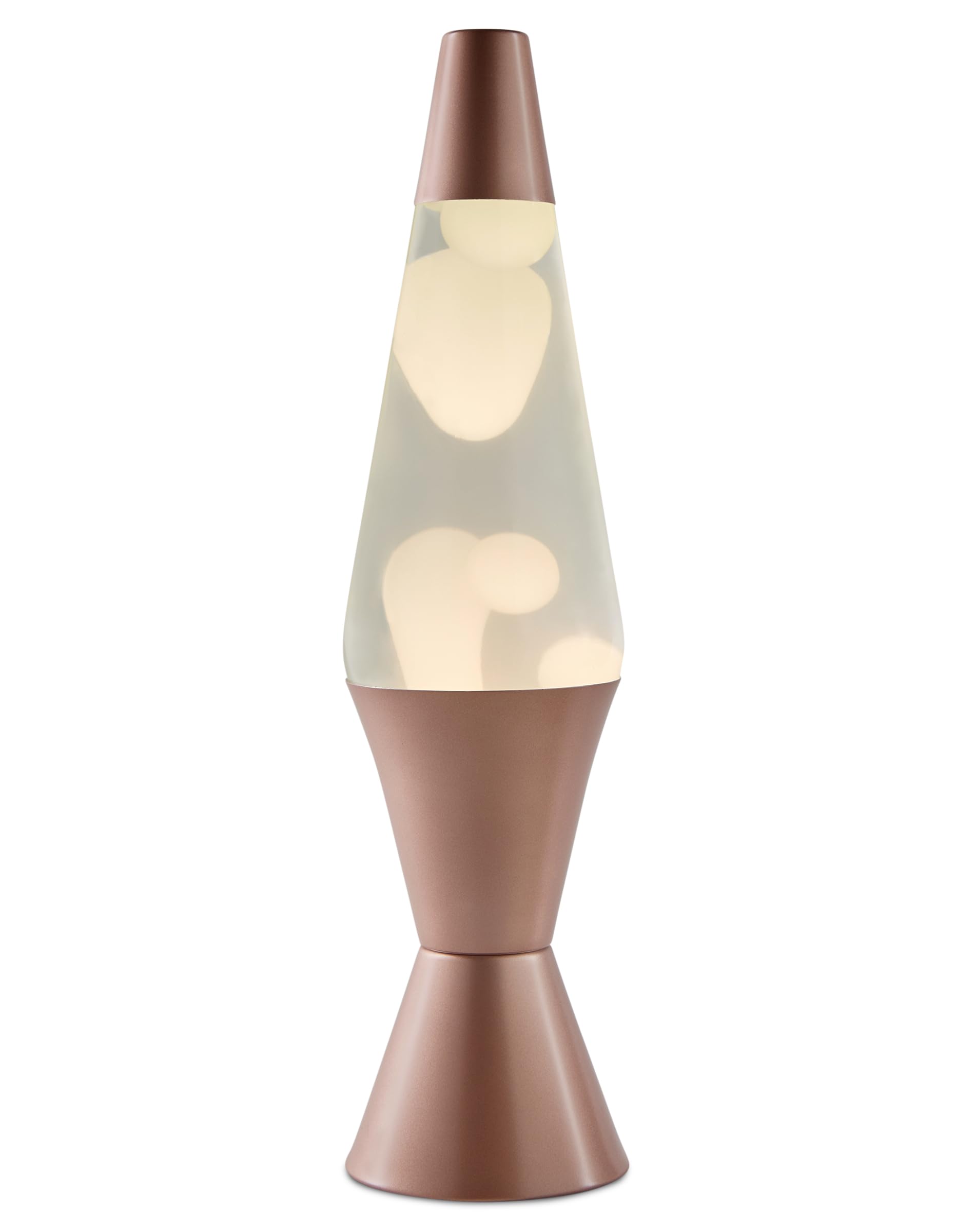 Spencer Gifts Rose Gold and White Lava Lamp - 17 Inch | Rose Gold Base | Clear Water | White Wax | Home D  cor | Lighting