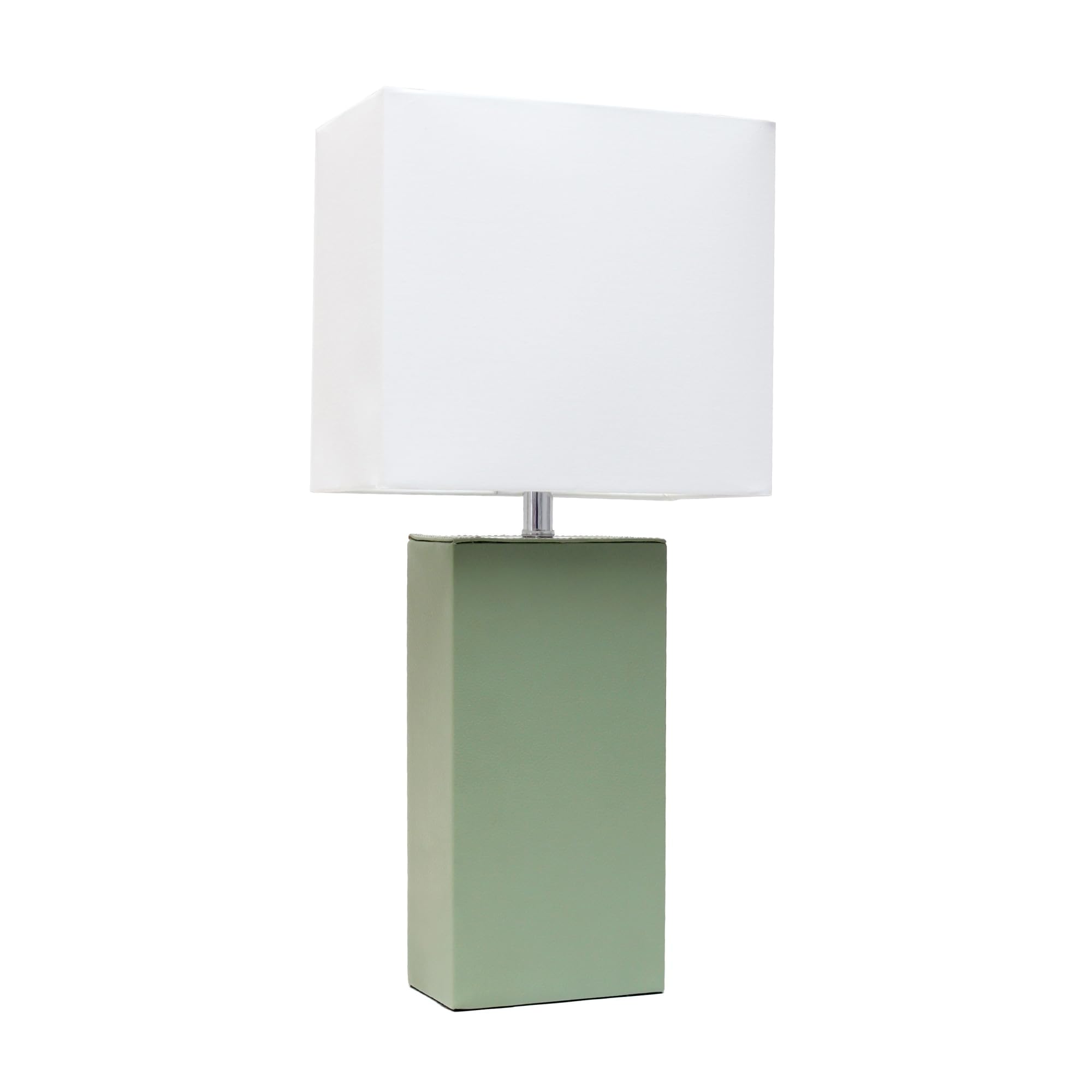 All The Rages Lexington 21&quot; Engineered Wood & Leather Table Lamp In Sage Green