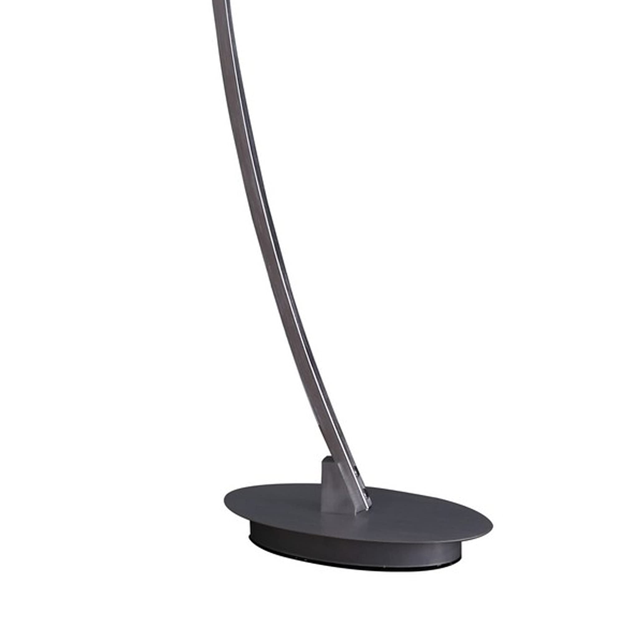 Benzara Floor LED Lamp, Model BM240345, Metal Arched Design, Brushed Silver Color