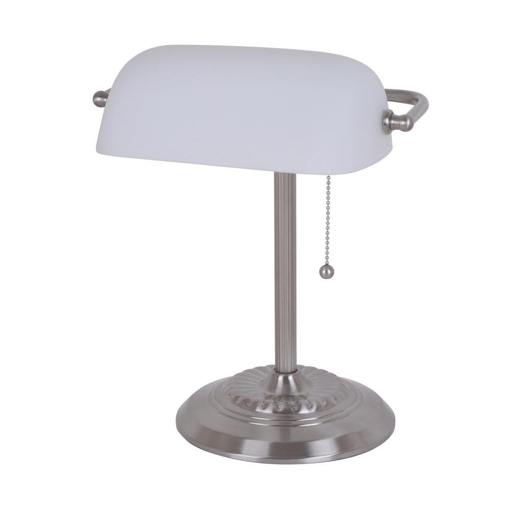 Catalina Lighting Traditional Desk Lamp, 13.5in, White, Smart Home Capable, Steel, Model 17466-016