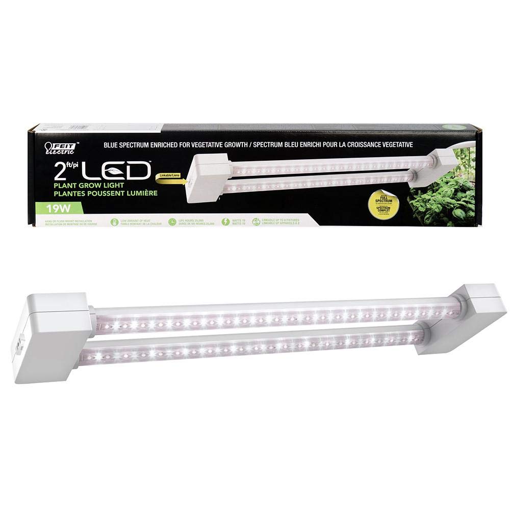 Feit Electric Grow Light 19W 2ft LED for Indoor Plants and Gardens, Full Spectrum Dual Bulb Grow Light, Energy Efficient, GLP24F