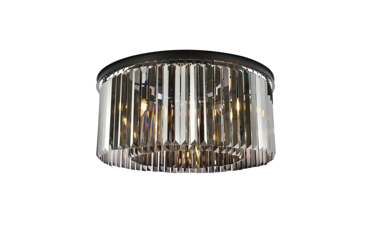Elitco Lighting Urban Classic Sydney 8-Light Metal Royal Cut Flush Mount - Matte Black Finish