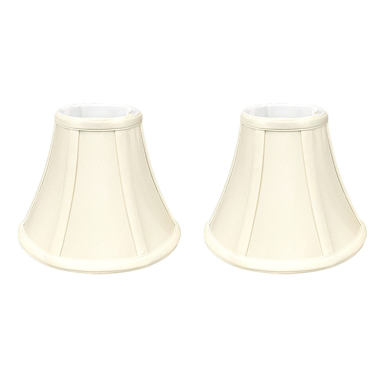 Royal Designs, Inc. True Bell Lamp Shade, 4 x 8 x 6.5, Faux Silk, UNO Fitter, Eggshell, Model BSO-704UT-8EG-
