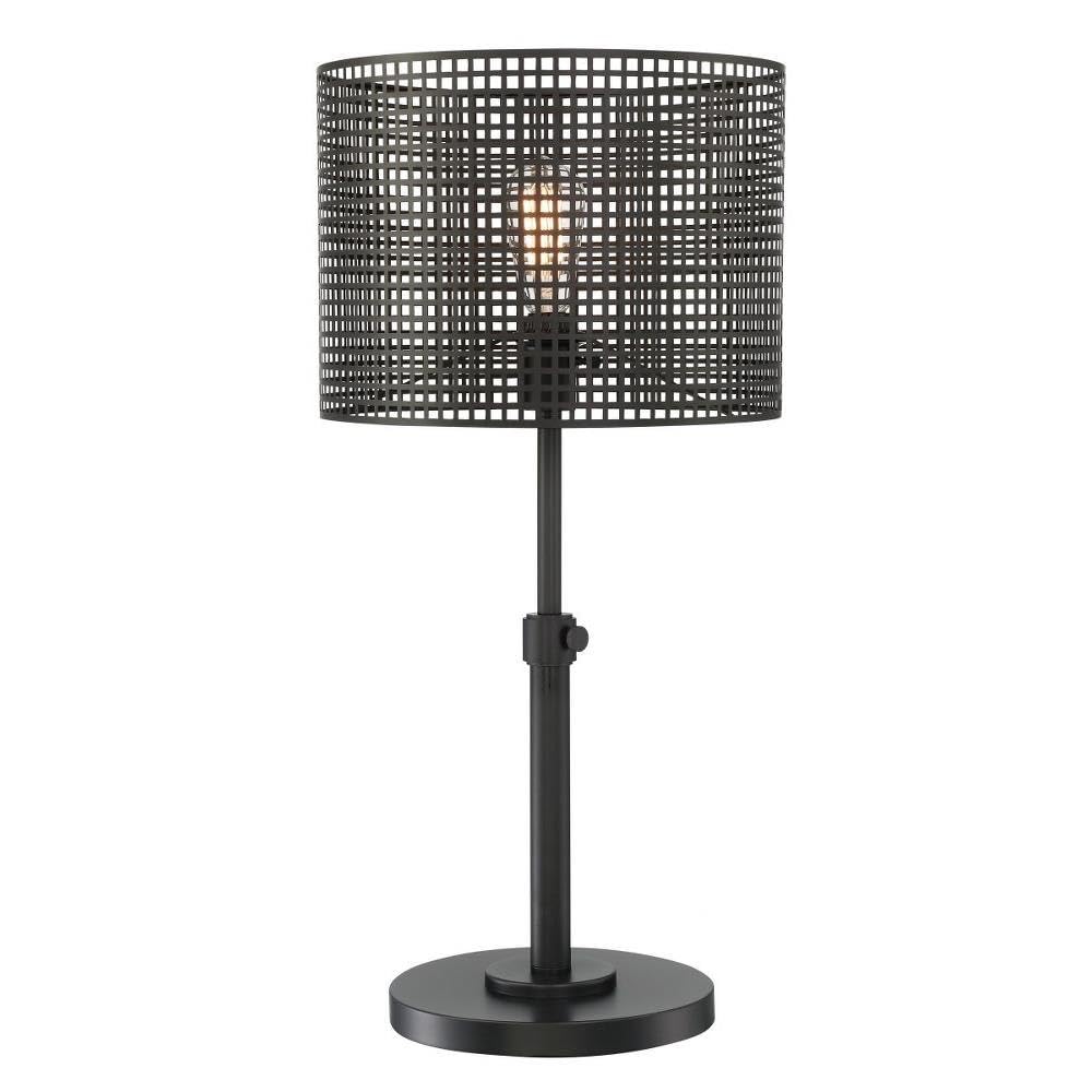 Lite Source Table LAMP, Black/MESH Metal Shade, E27 Vintage Bulb 60W LS-23017