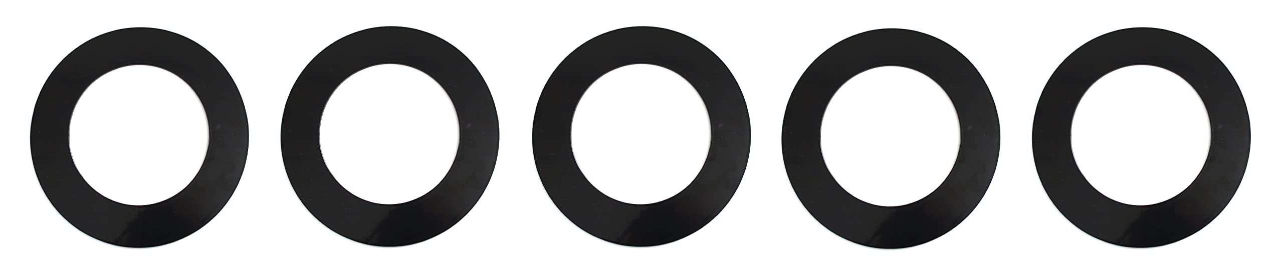 JSP Manufacturing Trim Rings Plastic Ring 10in Recessed Light Fixture, Black, 5 Trim Rings