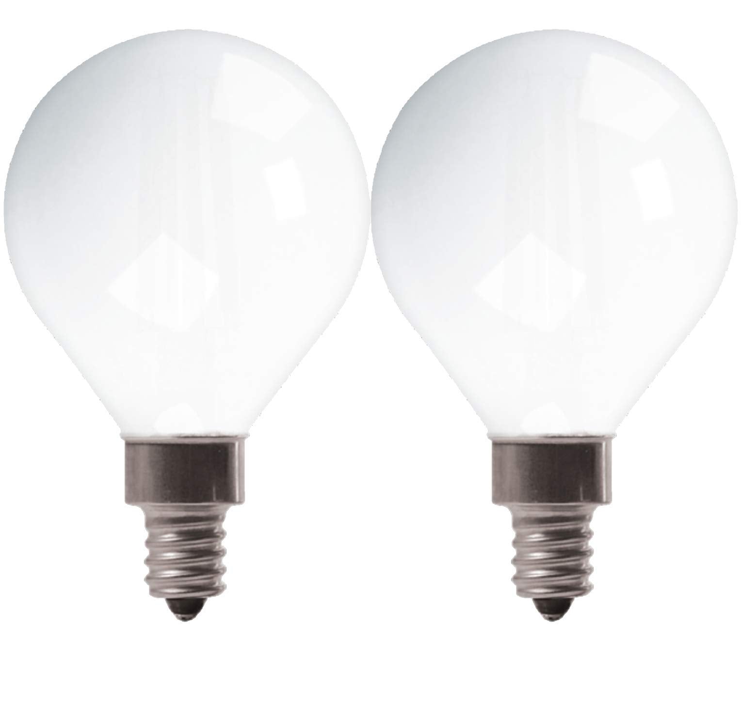 Ge Led Light Bulbs, 60 Watt, Soft White, G16 Globe Bulbs, Frosted, Small Base (2 Pack)