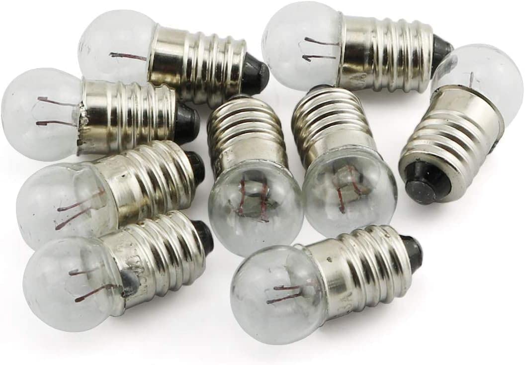 Bllndx 25Pcs E10 Miniature Screw Base Light Bulbs, 3.8V / 0.3A