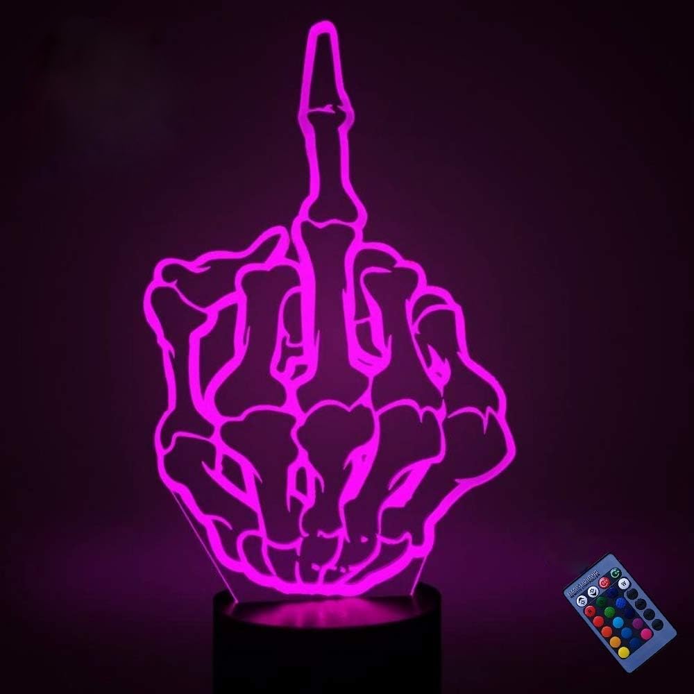 YTDZLTD Optical Illusion 3D Night Light Lamp - 16 Color Changing, Remote Control, Touch Switch, Model NBT-001, USB Powered