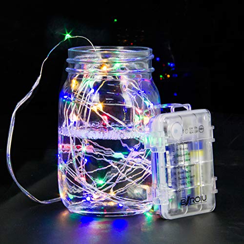 BXROIU Fairy Lights String Lights 50 LEDs 16.4Ft Silver Wire 8 Lighting Modes Remote Control Multicolor 4Pack