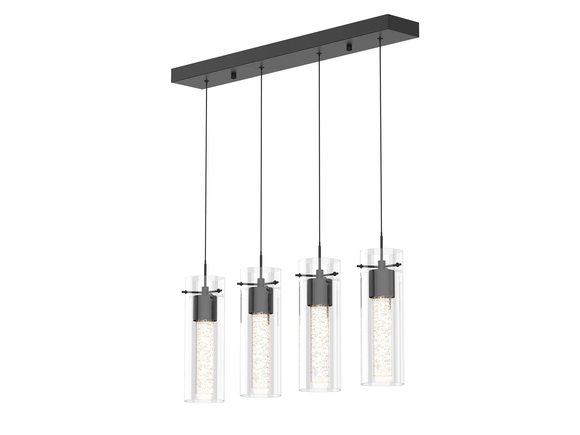 Tawson Alice 4-Light Chandelier Pendant Ceiling Light, Integrated Led And Bubble Glass, For Kitchen Island, Hallway, Entryway, P