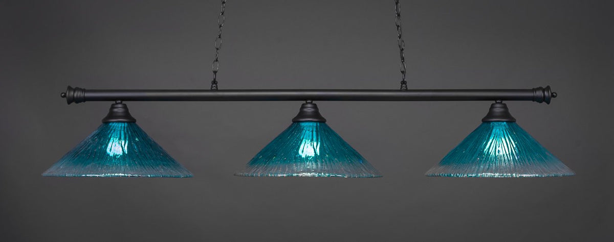 Toltec Lighting Oxford 3 Light Island In Matte Black (373-Mb-715)