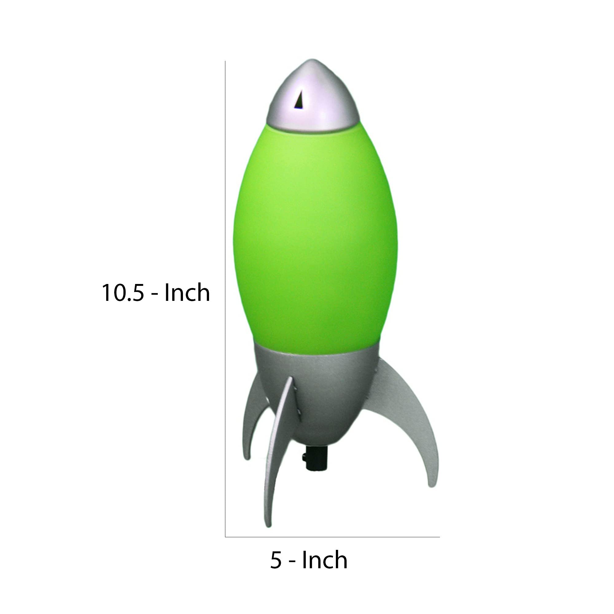 Benzara Kid Table Lamp Rocket Design Silhouette Model BM240953 Green
