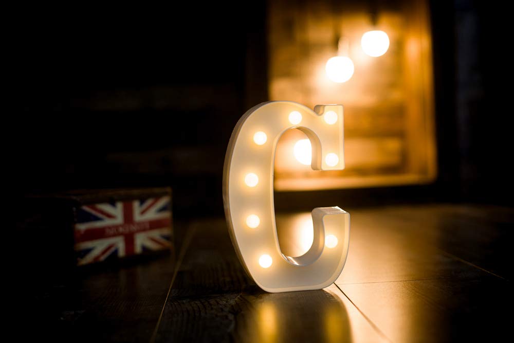 Foaky Led Letter Lights Sign Light Up Letters Sign For Night Light Wedding/Birthday Party Battery Powered Christmas Lamp Home Bar Decoration(C)