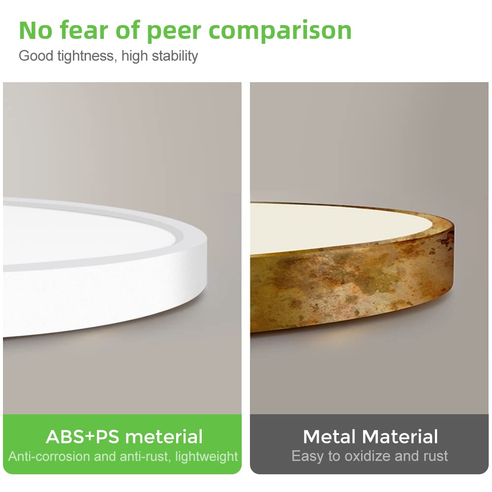 Lightingwill 24 Inch Led Flush Mount Ceiling Light Fixture, 4000K Nurture White, 5600Lm, 45W, Flat Modern Round Lighting Fixture