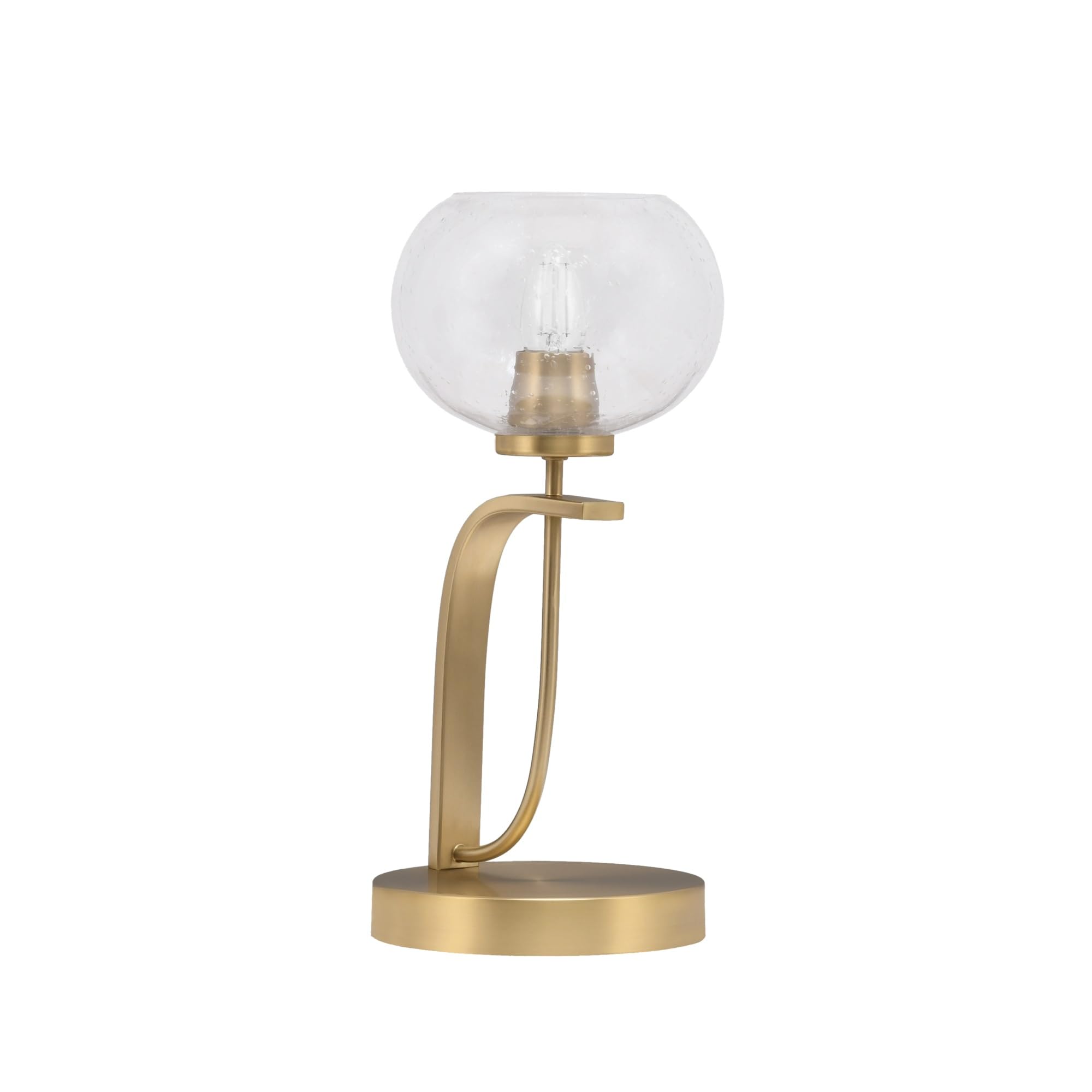 Toltec Lighting Cavella Accent Lamp, New Age Brass Finish, 7" Clear Bubble Glass