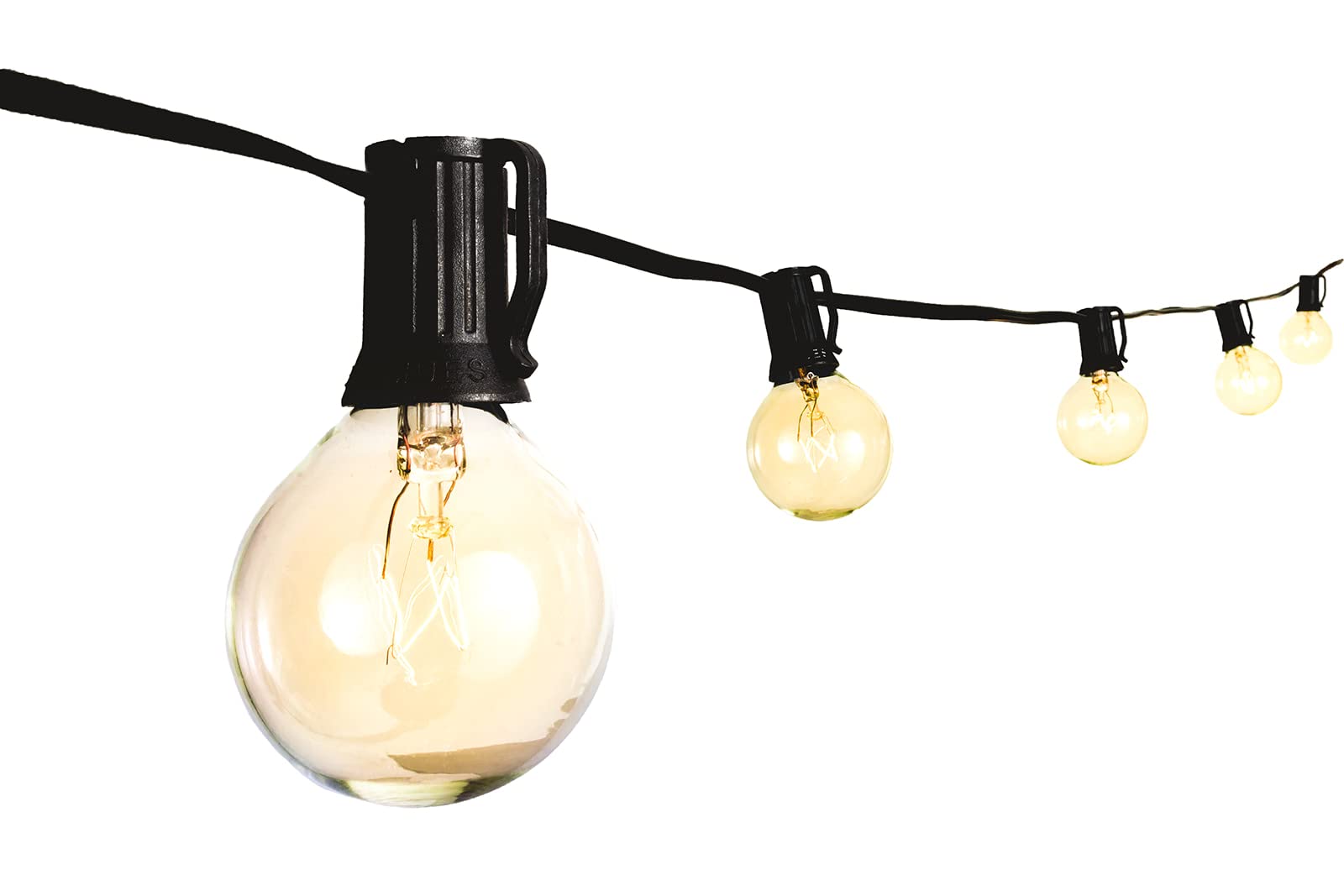 Sfeg G40 String Lights - 5W Warm Incandescent Shatterproof Glass Bulbs, 18-Gauge Wire - Dimmable Globe String Lights For Backyard, Patio, Porch, Garden - Decorative Outdoor Hanging Lights - 25Ft