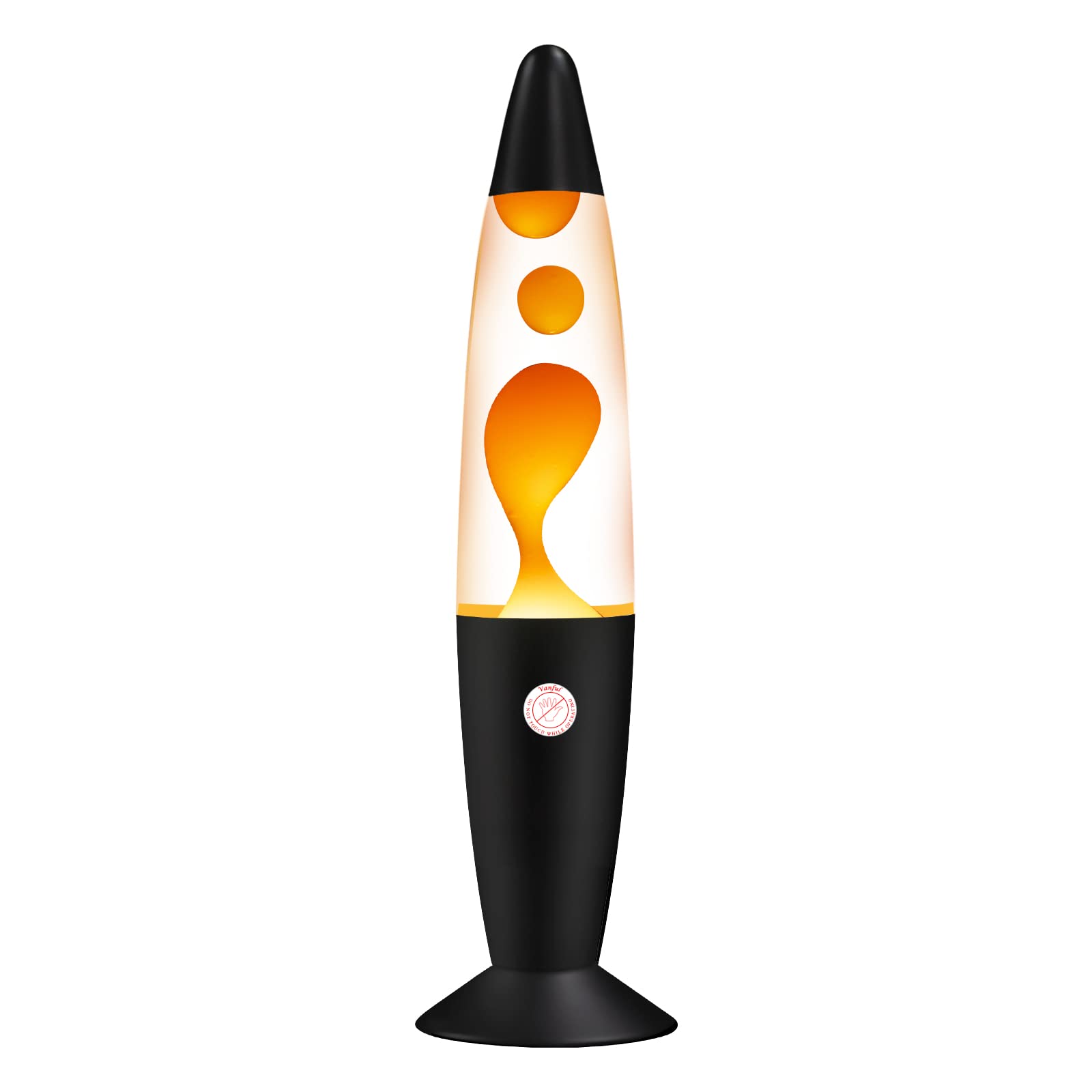 Vanful Orange Magma Lamp 13 Inches for Adults Cool Liquid Motion Lamps Stuff for Kids Boys Girls with Black Base Mood Night Ligh