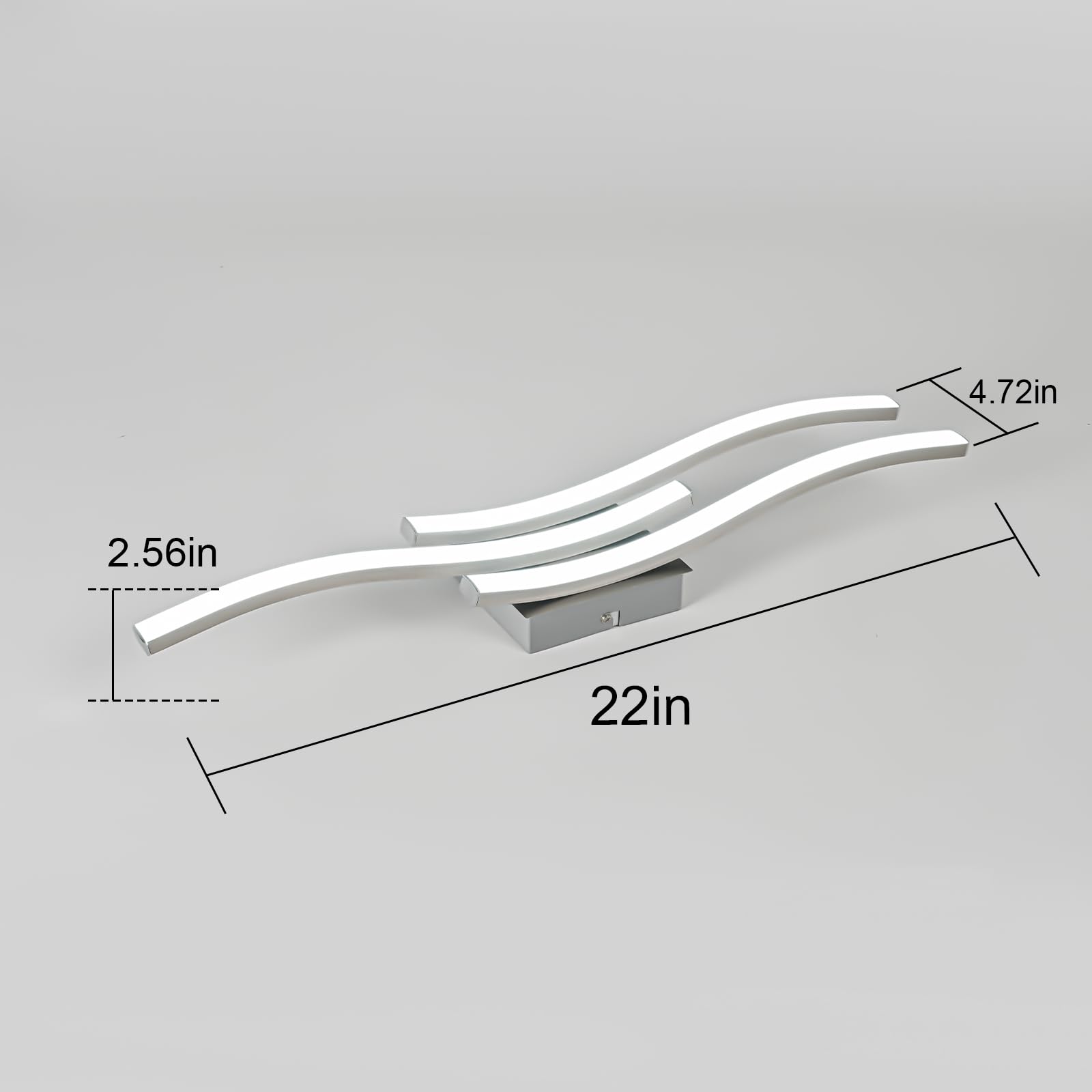 EDISLIVE Modern LED Ceiling Light Fixture 3-Point 22.5in Nickel 6000K Metal Flush Mount Lamp for Bedroom Foyer Kitchen