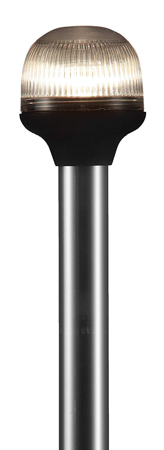 Attwood 5350-Pa12-7 Folding All-Round 12-Inch Marine Boat Incandescent Pole Light, Silver, One Size