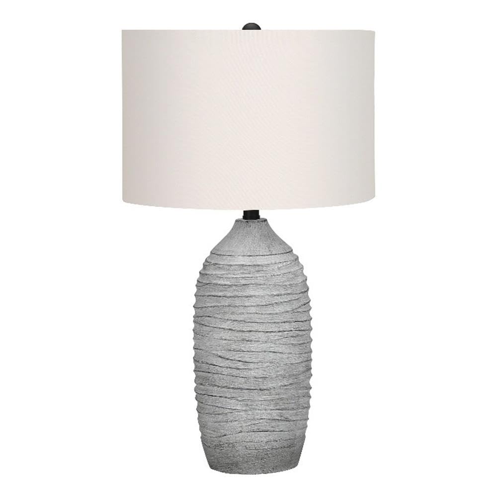 Monarch Specialties 9723 Lightingtable Lamp, Grey Resin, Ivory/Cream Shade, Modern Lighting-27 H Table, 15&quot; L X 15&quot; W X 27&quot; H