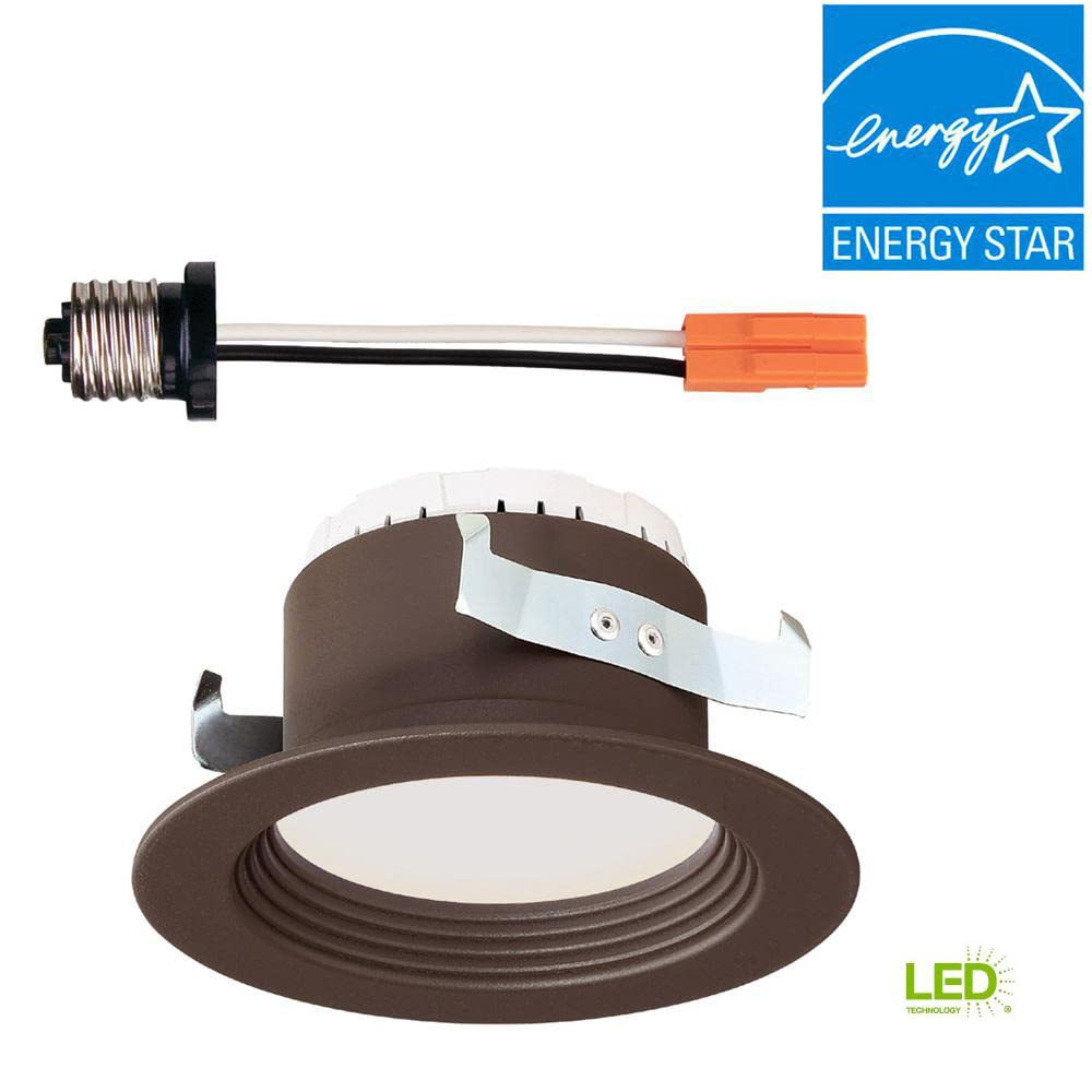 Designers Fountain Led Recessed Ceiling Light, 4 Inch Downlight Metal Lighting Fixture, Dimmable, 610 Lumens, 3000K, Baffle Trim