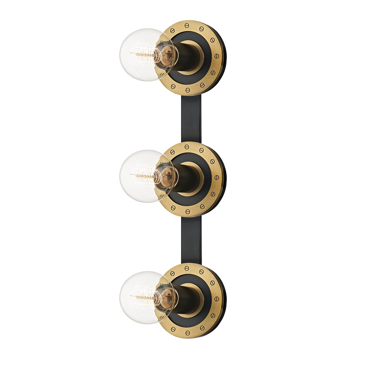 Troy-Standard B2083-PBR/SBK Teo - 3 Light Bath and Vanity 4.75 inches Tall and 21.75 inches Wide - Patina Brass/Soft Black