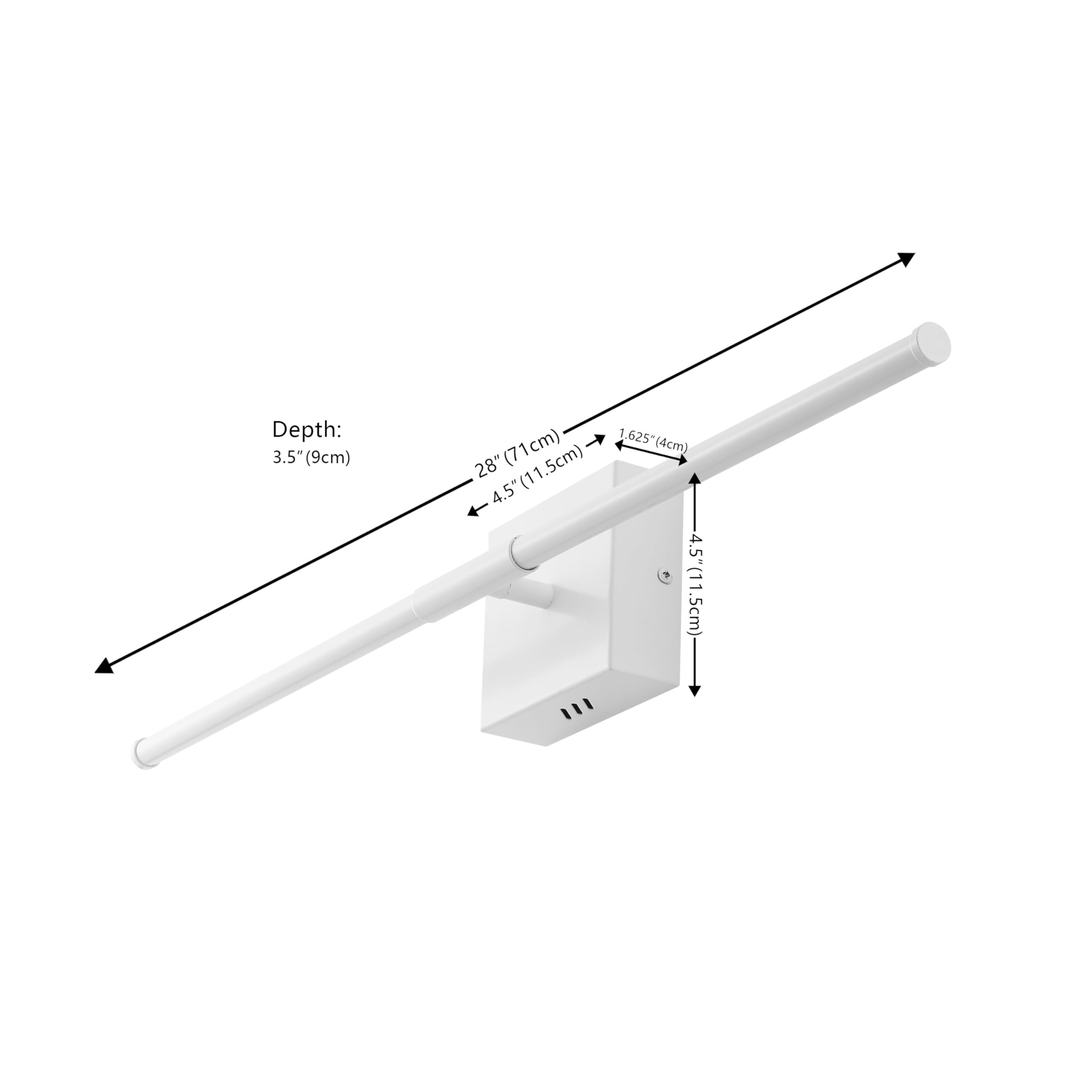 Jonathan Y Jyl7022G Makena 28'' Modern Minimalist Dimmable Integrated Led Metal Wall Sconce, White For Bedroom, Living Room, Kit