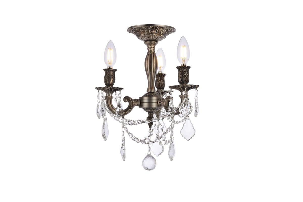Elegant Lighting Royal Cut Crystal Pendant Light, 13in Pewter, Stainless Steel, Wood, Glass, Model 9203F13PW/RC